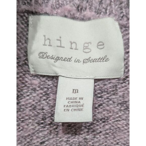 Hinge Purple Marled Knit Open Front Shawl Cardigan w/ Pockets sz M - Picture 2 of 5